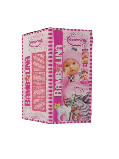 صورة دمية بامبولينا التفاعلية "فيرست توث" (السن الأول) هي دمية طفل مصممة للأطفال بعمر سنتين فما فوق، وتتميز بمجموعة من الميزات التفاعلية التي تحاكي تجربة رعاية الطفل